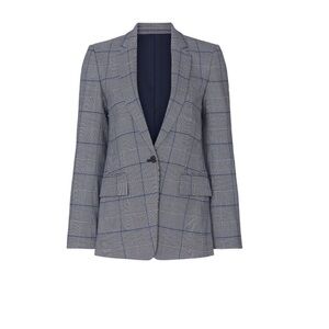 Club Monaco Borrem Plaid Blazer. Grey Mix. Size 4.